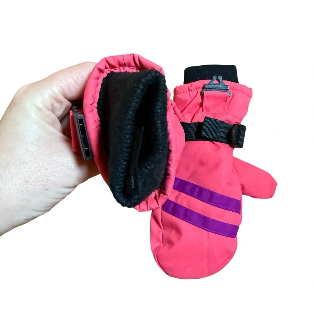 All in Motion Kids Pink Snow Mittens Waterproof Winter 4–7Y